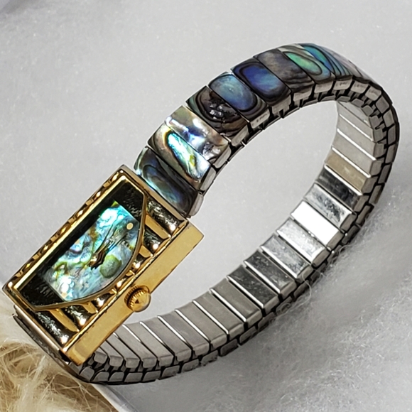 Rare VTG LA Express Abalon Shell Watch (needs battery) - Picture 4 of 6